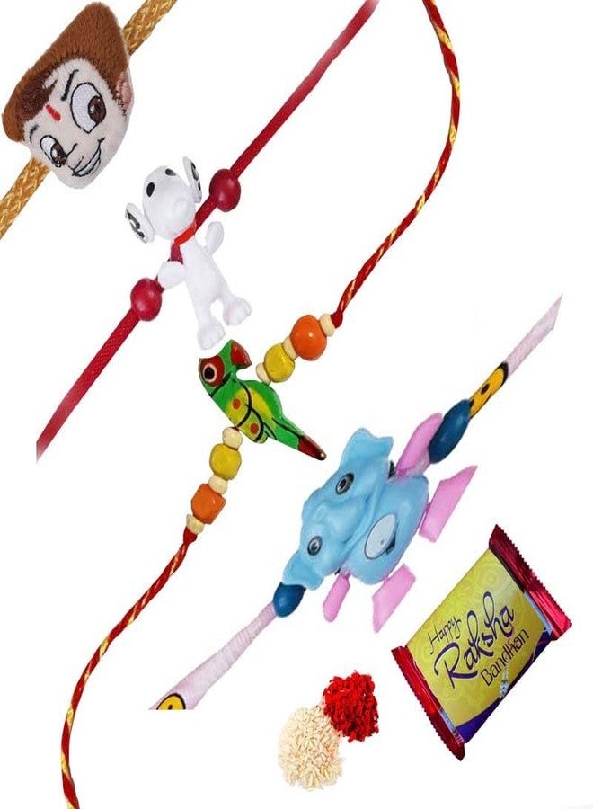 iinfinize Enchanting Rakhi Bundle for Children Trendy Radiant Designs Wristband For Bhai Brother - Image 1